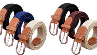 Cinturón trenzado Elegante Unisex Pack de 3 unidades